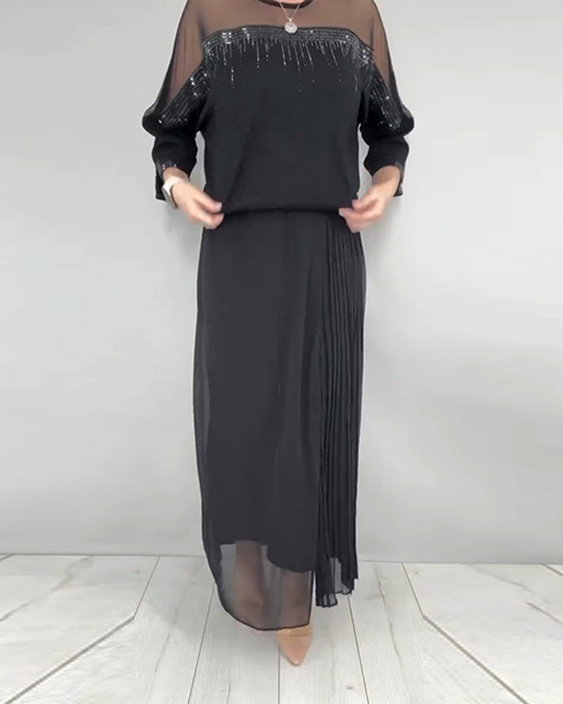 Mesh Blouse Split Loose