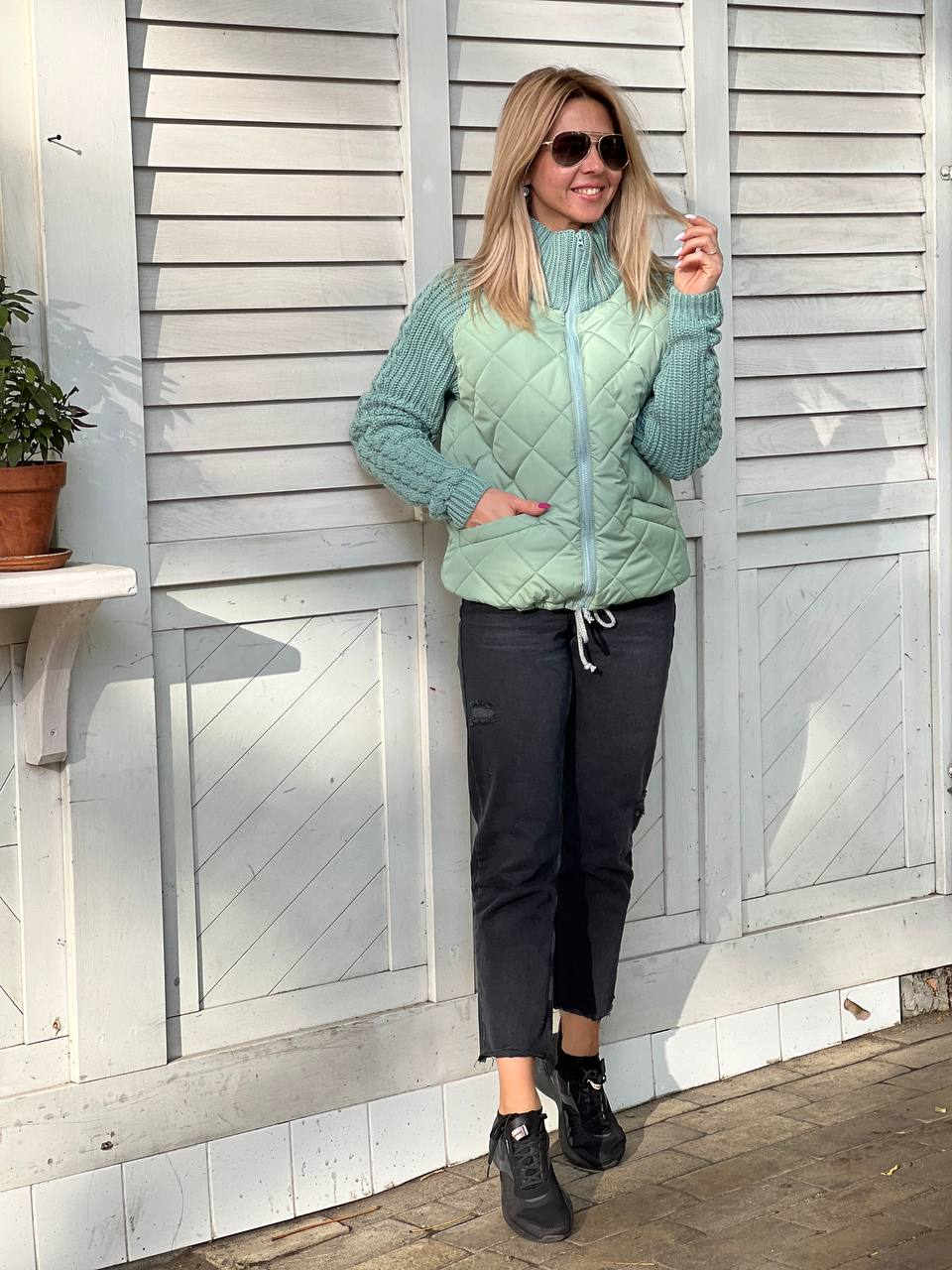 MORFA – STYLISH PATCHWORK KNITTED JACKET