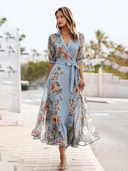 ORIELA – ELEGANT V-NECK DRESS