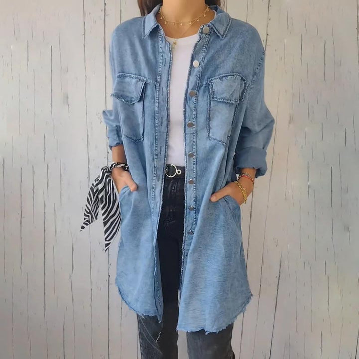 SHAVONNE – SHIRT DENIM WITH LAPEL JACKET