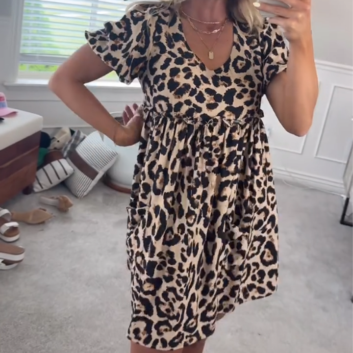 CYRINTHA – STYLISH LEOPARD MINI DRESS