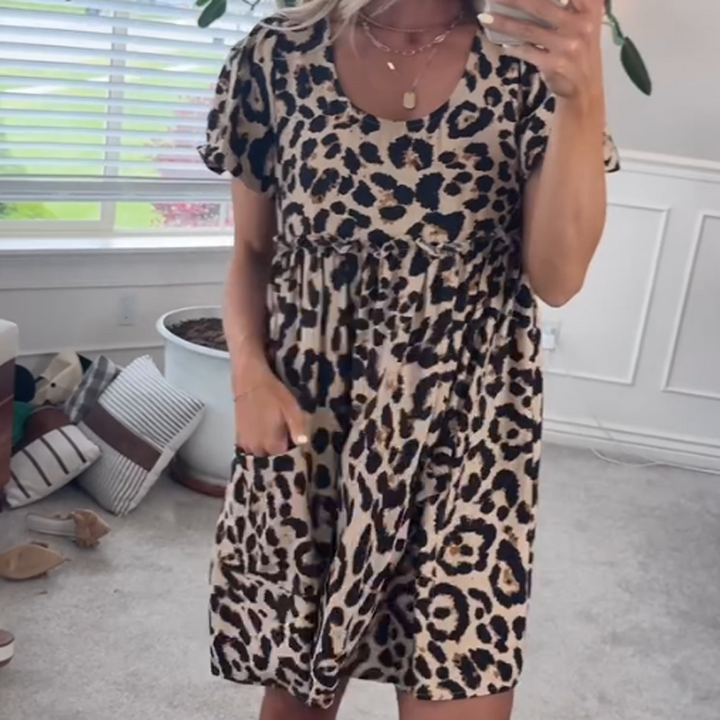 CYRINTHA – STYLISH LEOPARD MINI DRESS